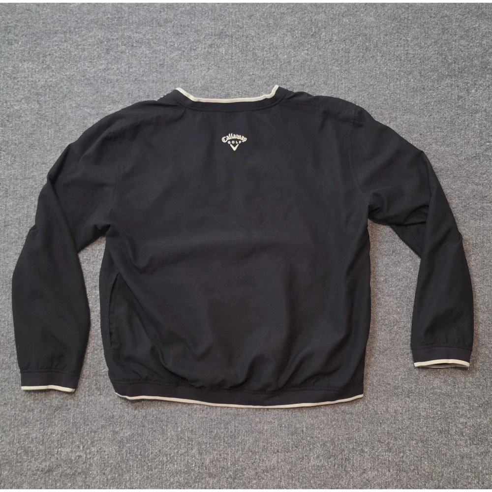 Callaway Golf Mens XL‎ Black V Neck Wind Pullover Sweater Jacket EUC